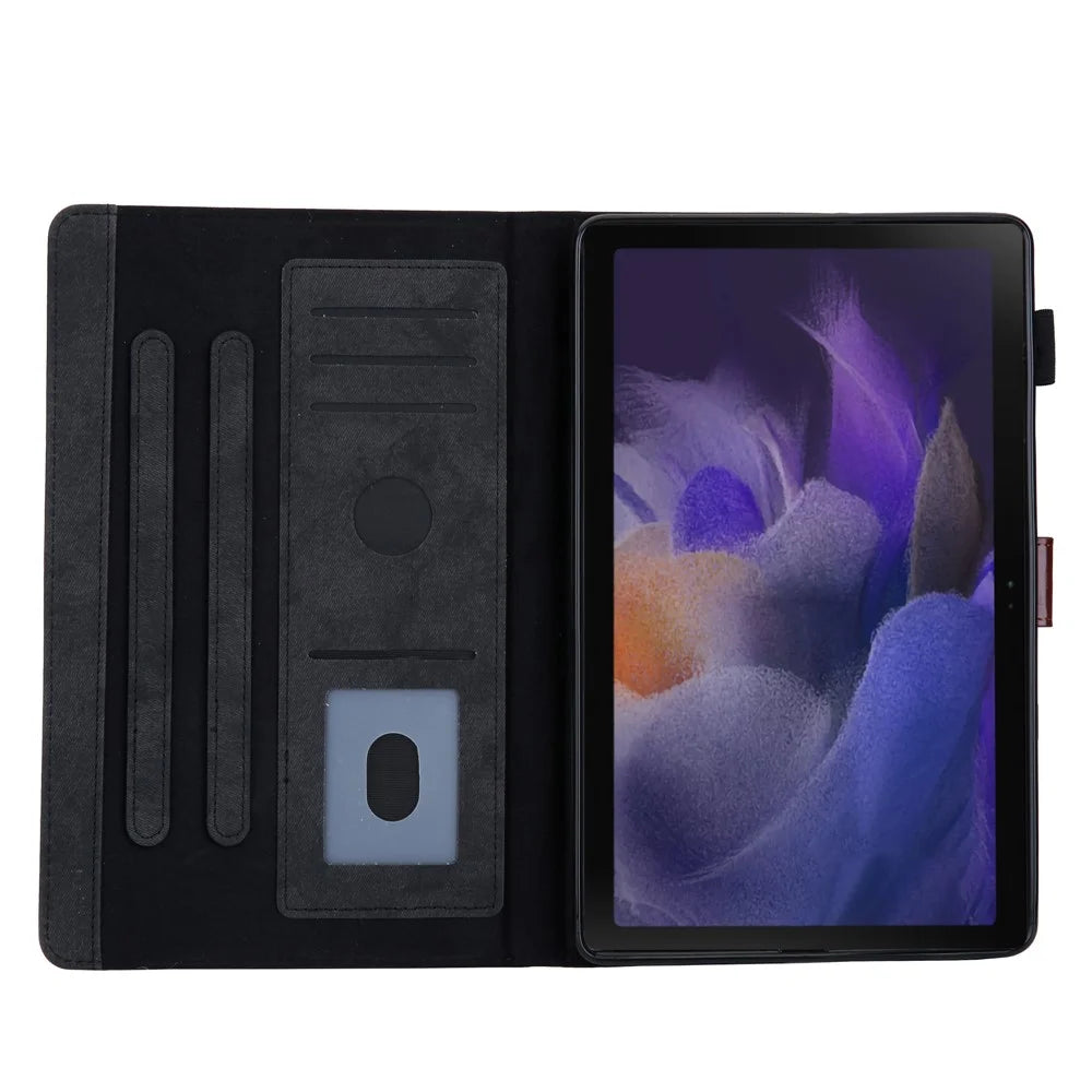 Cloth Texture Stand PU Leather Tablet Case for Samsung Galaxy Tab A8 10.5 (2021) SM-X200 X205 / A8 10.5 (2022) - Black - 6