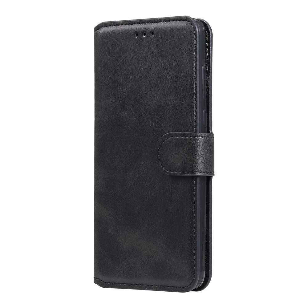 PU Leather Wallet Stand Folio Flip Protective Phone Cover for Samsung Galaxy A03s (164.2mm) - Black - 2