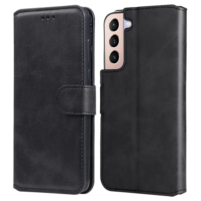 All-inclusive Protection Wallet Stand PU Leather Phone Cover Shell for Samsung Galaxy S22+ 5G - Black - 1