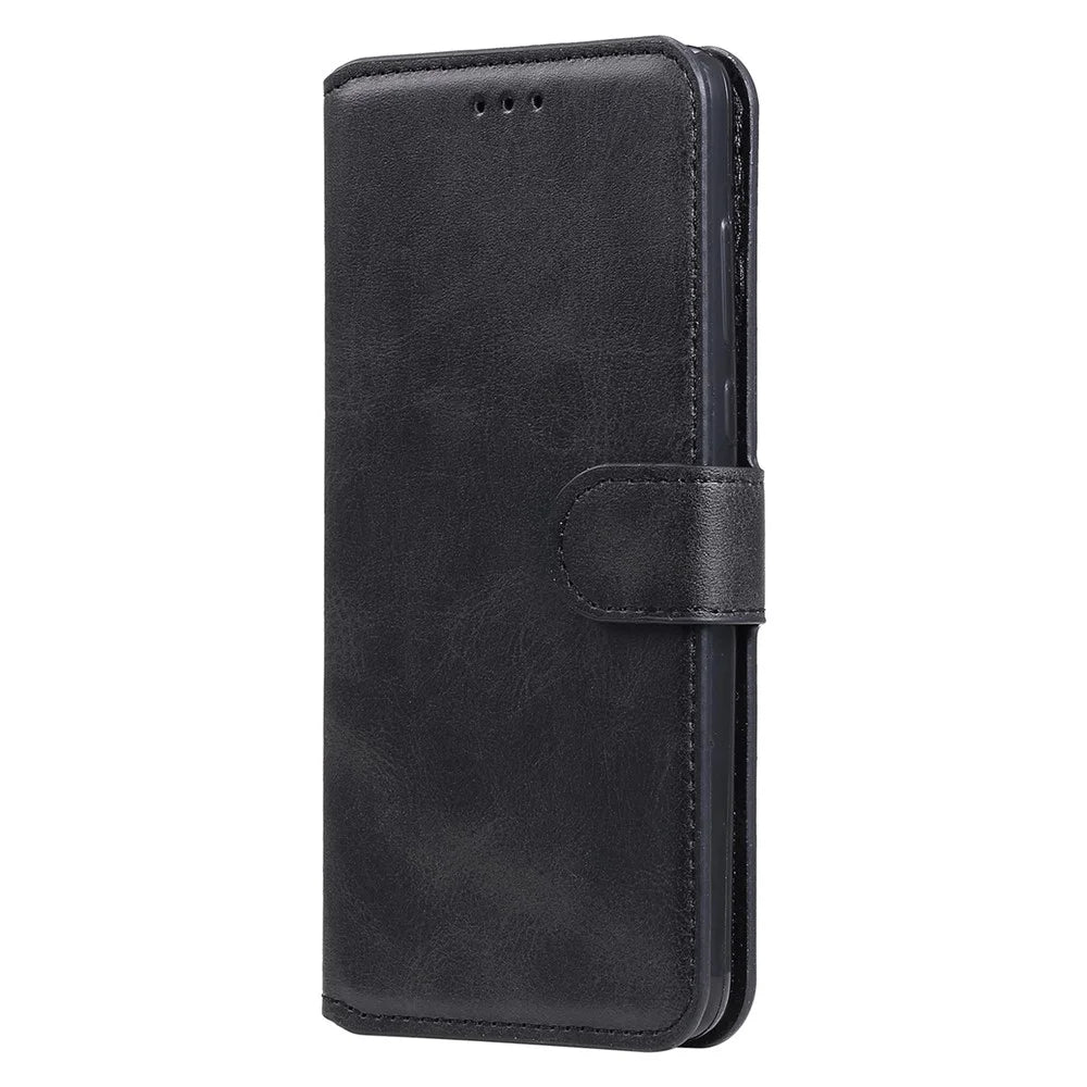 Classic Stand Flip Cover PU Leather Magnetic Closure Anti-Scratch Wallet Phone Case for Samsung Galaxy A13 5G / A04s 4G (164.7mm) - Black - 2