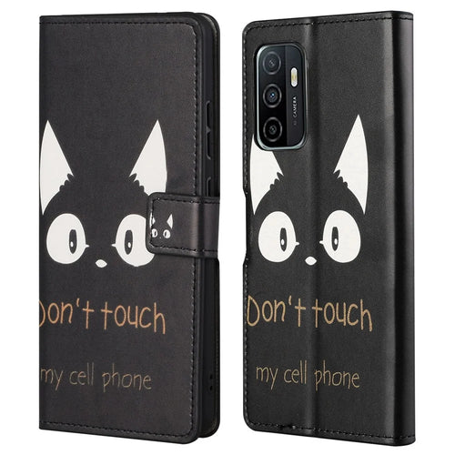 Pattern Printing Wallet Shockproof Case PU Leather Flip Magnetic Protective Cover with Stand for Samsung Galaxy A33 5G - Don't Touch My Cell Phone - 1