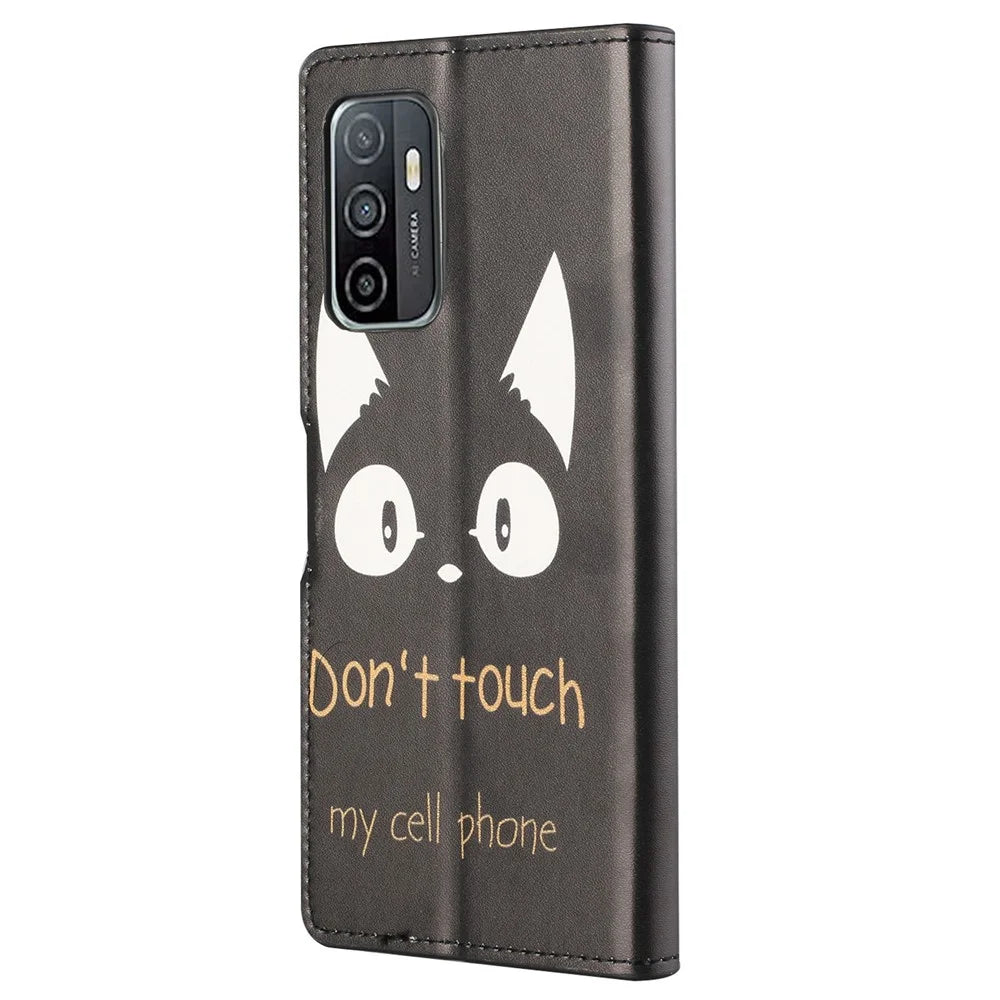 Pattern Printing Wallet Shockproof Case PU Leather Flip Magnetic Protective Cover with Stand for Samsung Galaxy A33 5G - Don't Touch My Cell Phone - 3