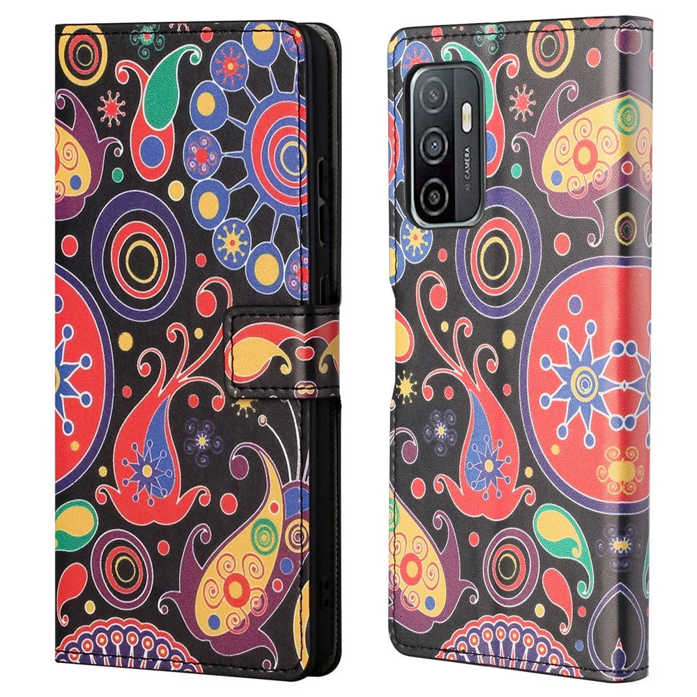 Pattern Printing Wallet Case All-Around Protection PU Leather Stand Flip Phone Shell for Samsung Galaxy A53 5G - Color Combos - 1