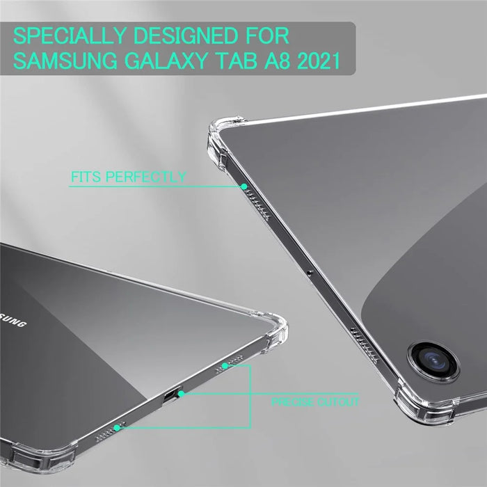 For Samsung Galaxy Tab A8 10.5 (2021) Clear Soft TPU Case Reinforced Four-Corners Drop-proof Protective Phone Cover - 7