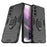 Dual Layer Soft Flexible TPU Hard PC Shockproof Protective Case with Ring Holder Kickstand for Samsung Galaxy S22+ 5G - Black - 1