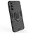 Dual Layer Soft Flexible TPU Hard PC Shockproof Protective Case with Ring Holder Kickstand for Samsung Galaxy S22+ 5G - Black - 5