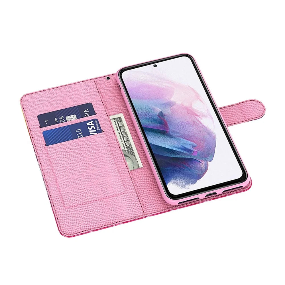 PU Leather Case 3D Pattern Printing Magnetic Wallet Stand Flip Cover with Strap for Samsung Galaxy A33 5G - Blue Butterflies - 4
