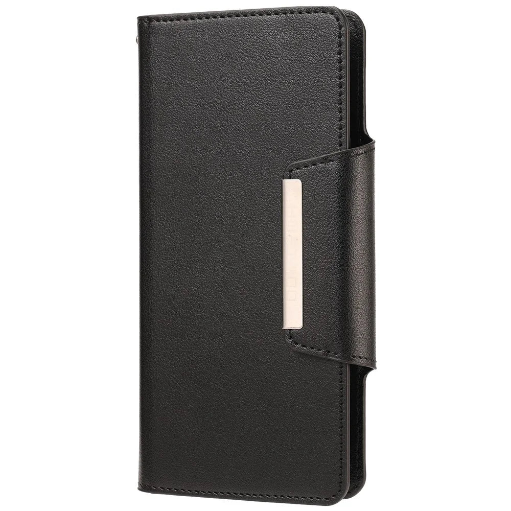 Ultra-thin Detachable Leather Wallet Mobile Phone Protective Case Shell for Samsung Galaxy S22+ 5G - Black - 2