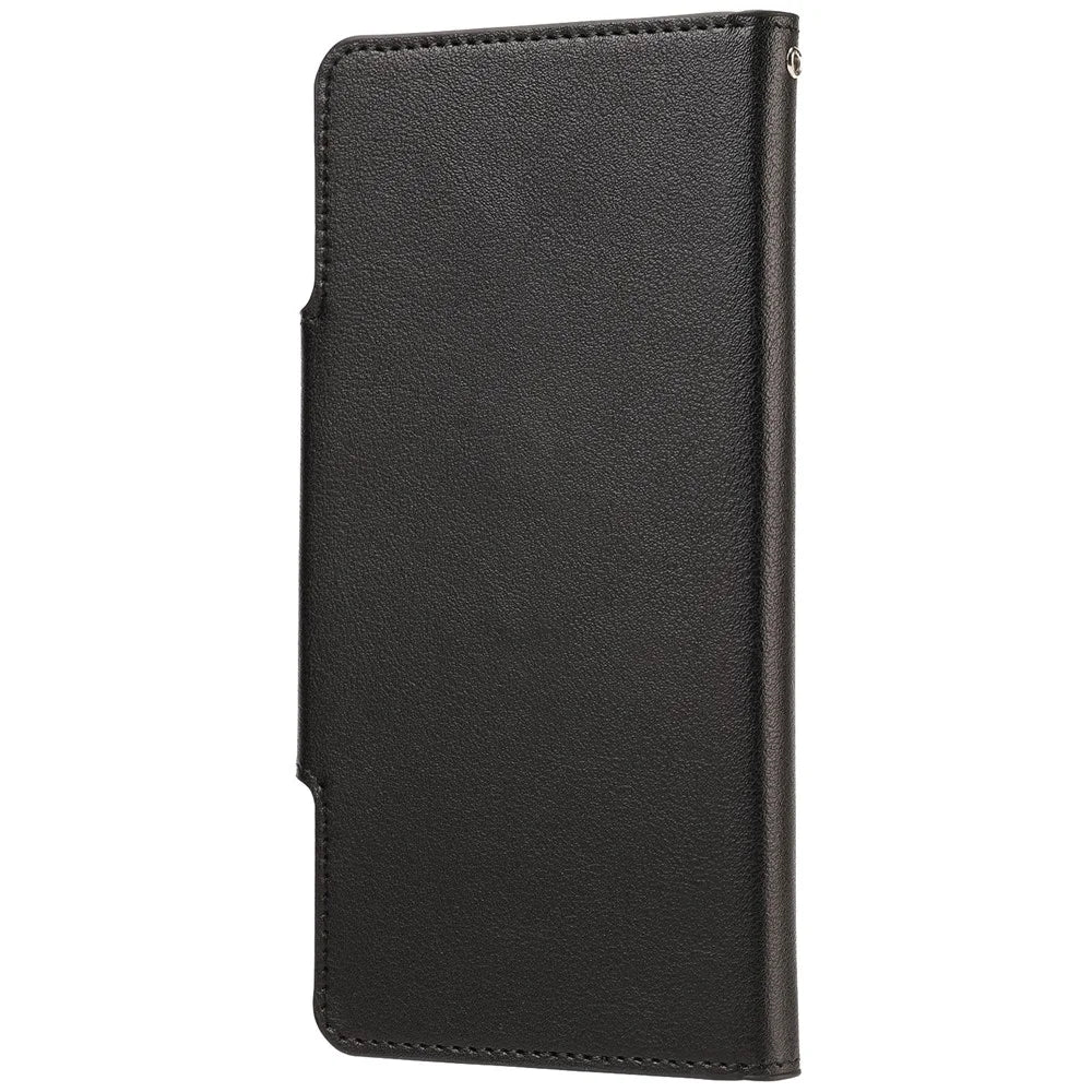 Ultra-thin Detachable Leather Wallet Mobile Phone Protective Case Shell for Samsung Galaxy S22+ 5G - Black - 3