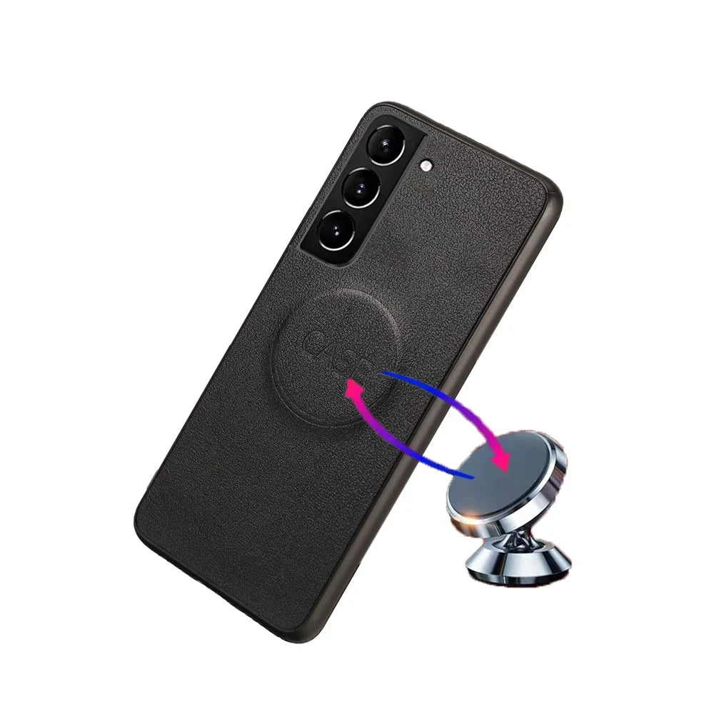Ultra-thin Detachable Leather Wallet Mobile Phone Protective Case Shell for Samsung Galaxy S22+ 5G - Black - 7