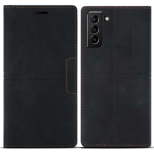 Auto-absorbed Scratch Resistant Fantasy TPU+PU Leather Phone Wallet Cover Shell for Samsung Galaxy S22 5G - Black - 1