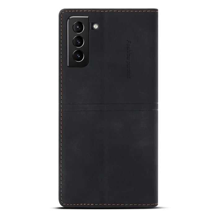 Auto-absorbed Scratch Resistant Fantasy TPU+PU Leather Phone Wallet Cover Shell for Samsung Galaxy S22 5G - Black - 3