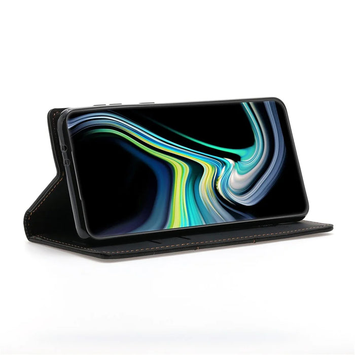 Auto-absorbed Scratch Resistant Fantasy TPU+PU Leather Phone Wallet Cover Shell for Samsung Galaxy S22 5G - Black - 5