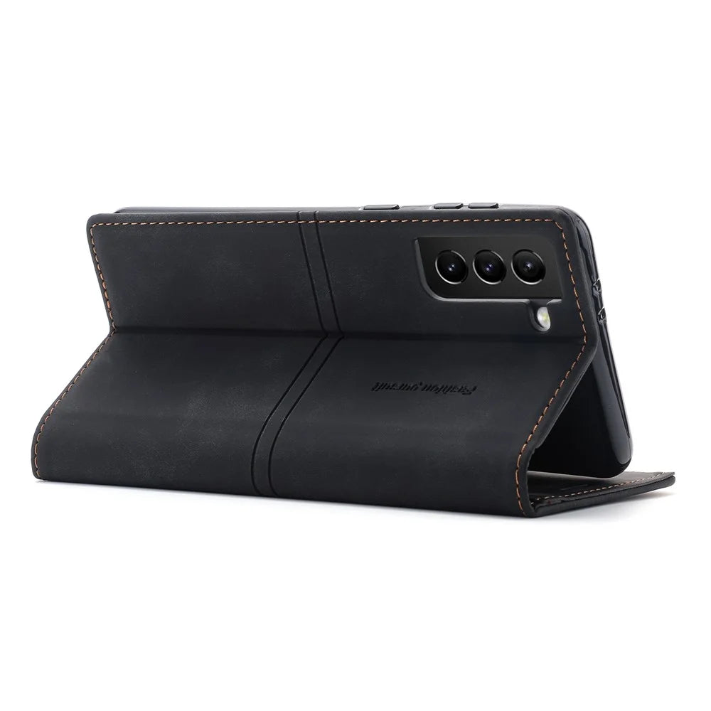 Auto-absorbed Well-protected Fantasy TPU+PU Leather Phone Wallet Cover with Stand for Samsung Galaxy A13 5G / A04s 4G (164.7mm) - Black - 6
