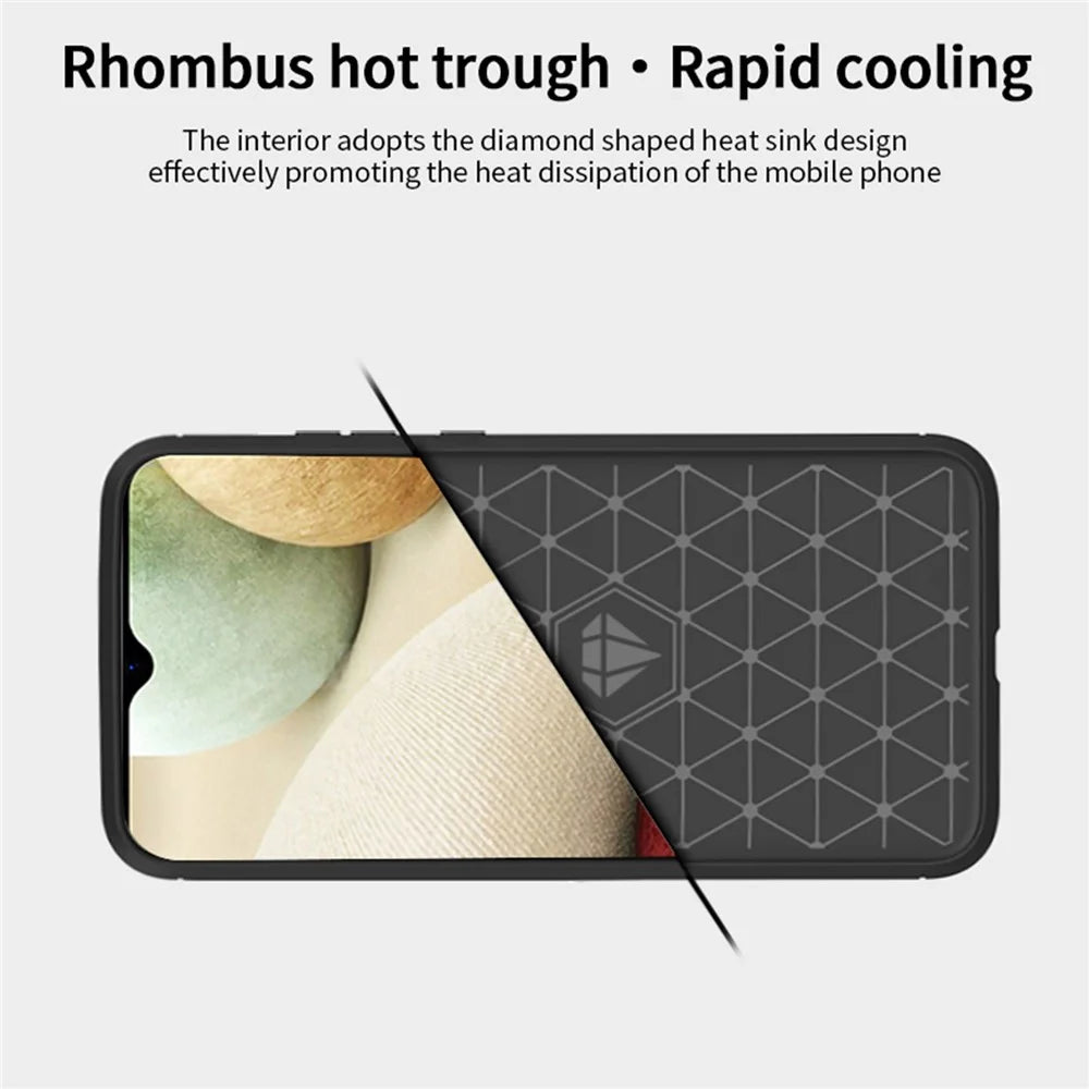 MOFI TPU Phone Cover Brushed Carbon Fiber Design Soft Well-Protected Case for Samsung Galaxy A13 5G / A04s 4G (164.7mm) - Black - 6