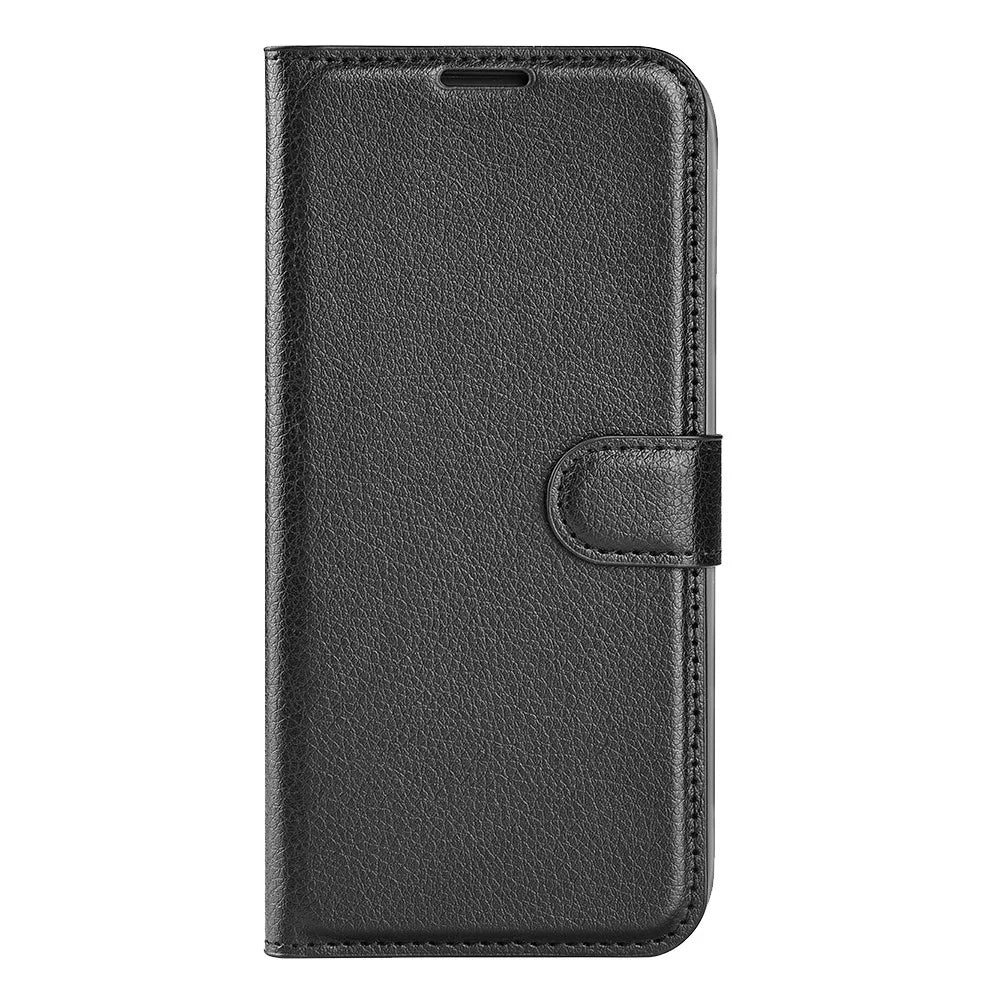 For Samsung Galaxy A53 5G Litchi Texture PU Leather Folio Case Magnetic Clasp Anti-scratch Phone Cover with Stand Wallet - Black - 2