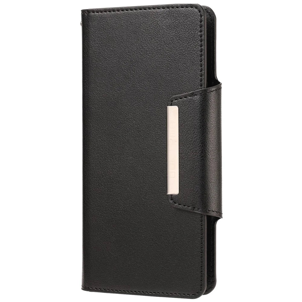 Stylish Well-protected Ultra-thin Detachable Leather Case Built-in Metal Sheet Wallet Anti-fall Phone Cover for Samsung Galaxy S21 FE 5G/S21 Fan Edition - Black - 2
