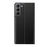 For Samsung Galaxy S22 5G Stand Folio Flip Cover PU Leather Auto-Absorbed Phone Case with View Window - Black - 3
