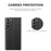 For Samsung Galaxy S22 5G Stand Folio Flip Cover PU Leather Auto-Absorbed Phone Case with View Window - Black - 6