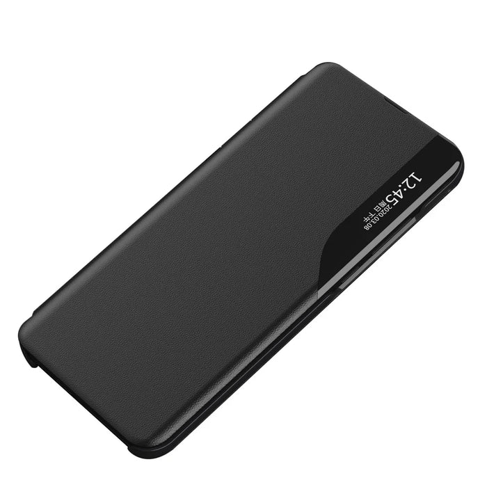 Case View Window PU Leather Stand Cover for Samsung Galaxy S22 5G - Black - 2