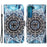 Pattern Printing Stand Wallet PU Leather + TPU Phone Cover Shell with Hand Strap for Samsung Galaxy S22 5G - Mandala Flower - 1