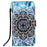 Pattern Printing Stand Wallet PU Leather + TPU Phone Cover Shell with Hand Strap for Samsung Galaxy S22 5G - Mandala Flower - 2