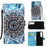 Pattern Printing Stand Wallet PU Leather + TPU Phone Cover Shell with Hand Strap for Samsung Galaxy S22 5G - Mandala Flower - 7