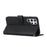 PU Leather Stand Feature Stitching Phone Wallet Cover Case with Strap for Samsung Galaxy S22 Ultra 5G - Black - 7