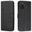 Stitching Lines Design PU Leather Phone Case Mobile Phone Cover Flip Stand Wallet for Samsung Galaxy A03s (166.5mm) - Black - 1