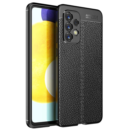 Soft TPU Slim Litchi Texture Anti-Fingerprint Protective Phone Case for Samsung Galaxy A33 - Black - 1