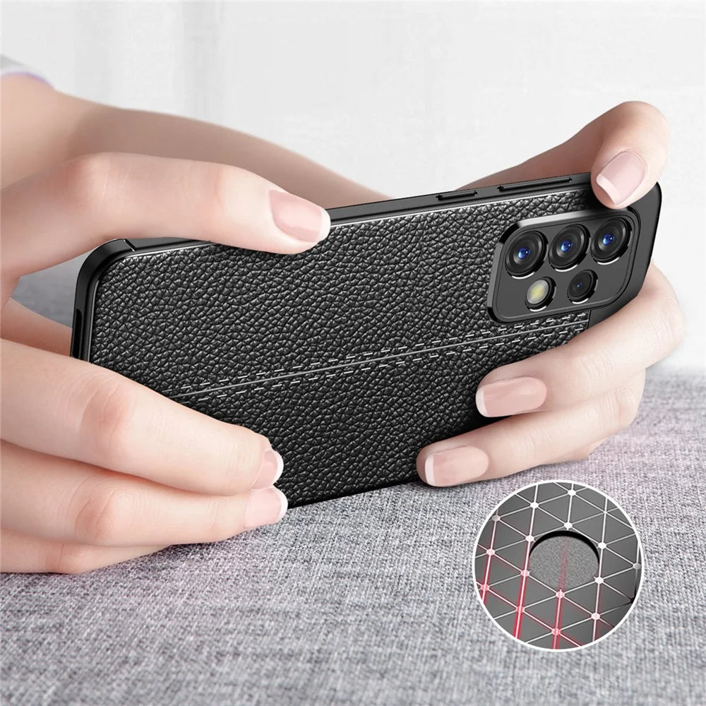 Soft TPU Slim Litchi Texture Anti-Fingerprint Protective Phone Case for Samsung Galaxy A33 - Black - 2