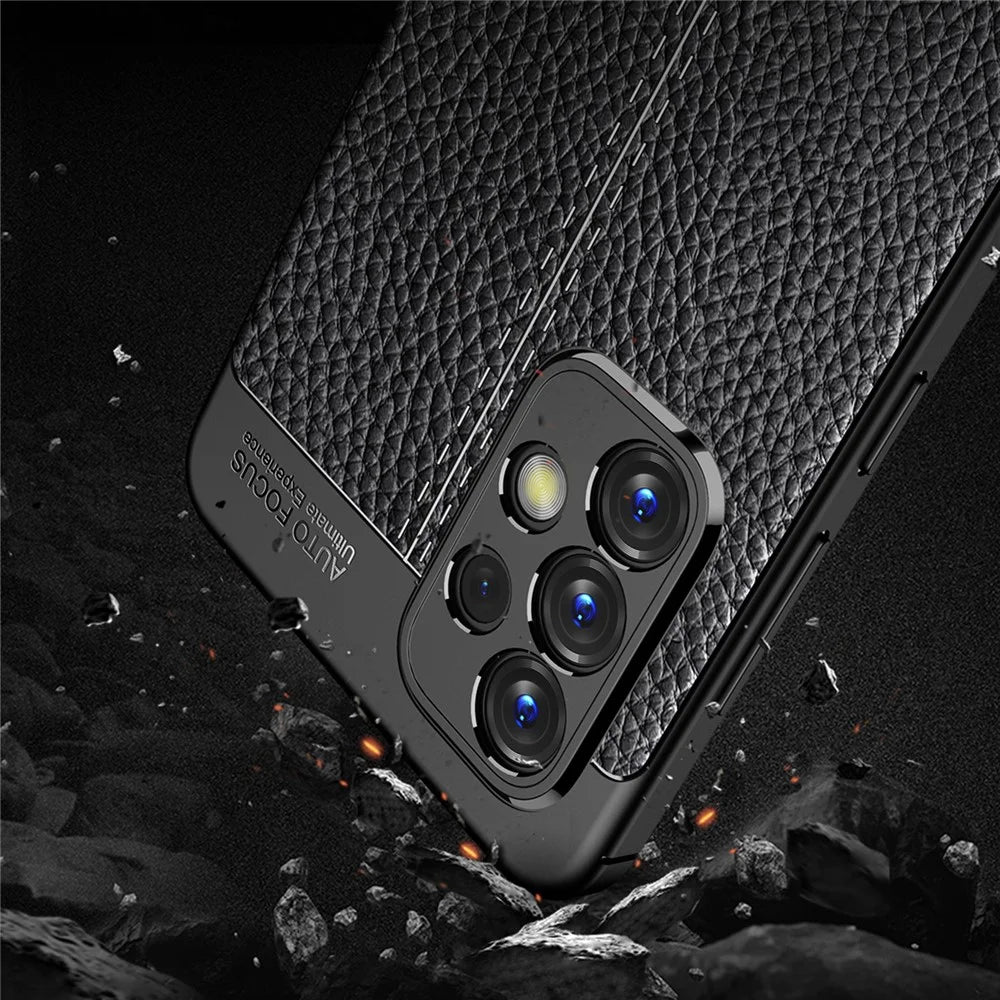Soft TPU Slim Litchi Texture Anti-Fingerprint Protective Phone Case for Samsung Galaxy A33 - Black - 3
