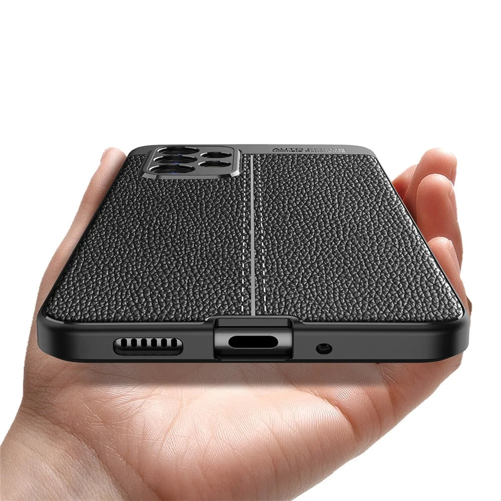 Soft TPU Slim Litchi Texture Anti-Fingerprint Protective Phone Case for Samsung Galaxy A33 - Black - 4