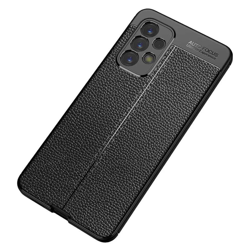 Soft TPU Slim Litchi Texture Anti-Fingerprint Protective Phone Case for Samsung Galaxy A33 - Black - 5