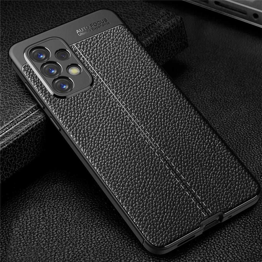 Soft TPU Slim Litchi Texture Anti-Fingerprint Protective Phone Case for Samsung Galaxy A33 - Black - 7