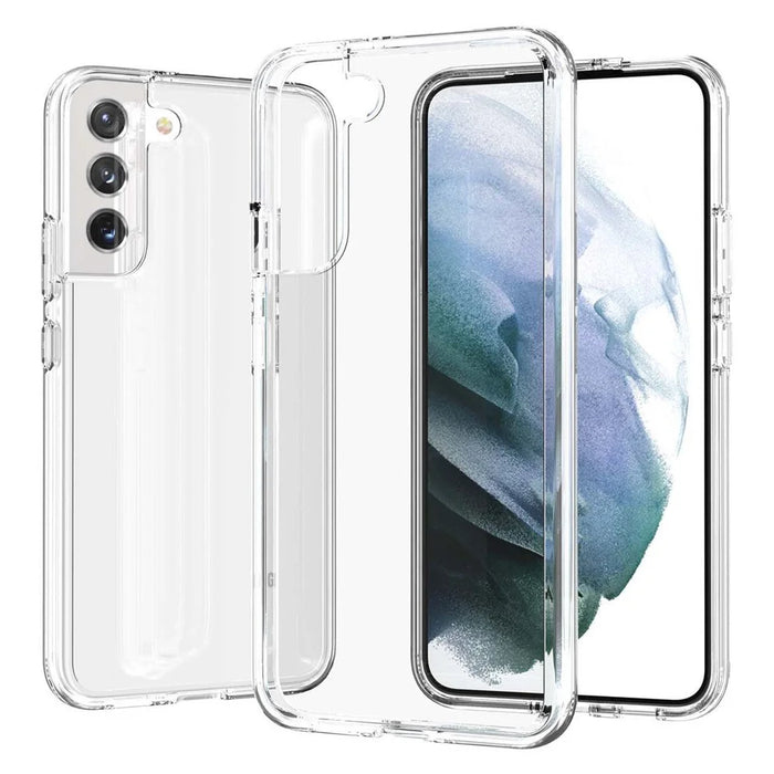 Transparent TPU + PC Phone Case 2.8mm Thickened Anti-Drop Phone Protector for Samsung Galaxy S22 5G - Transparent - 1
