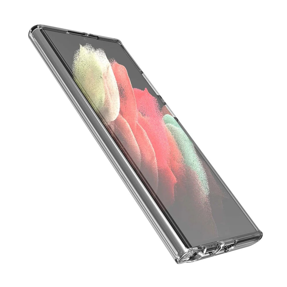 TPU + PC Hybrid Phone Case 3.0mm Thickened Drop-Resistant Transparent Phone Protector for Samsung Galaxy S22 Ultra 5G - Transparent - 7
