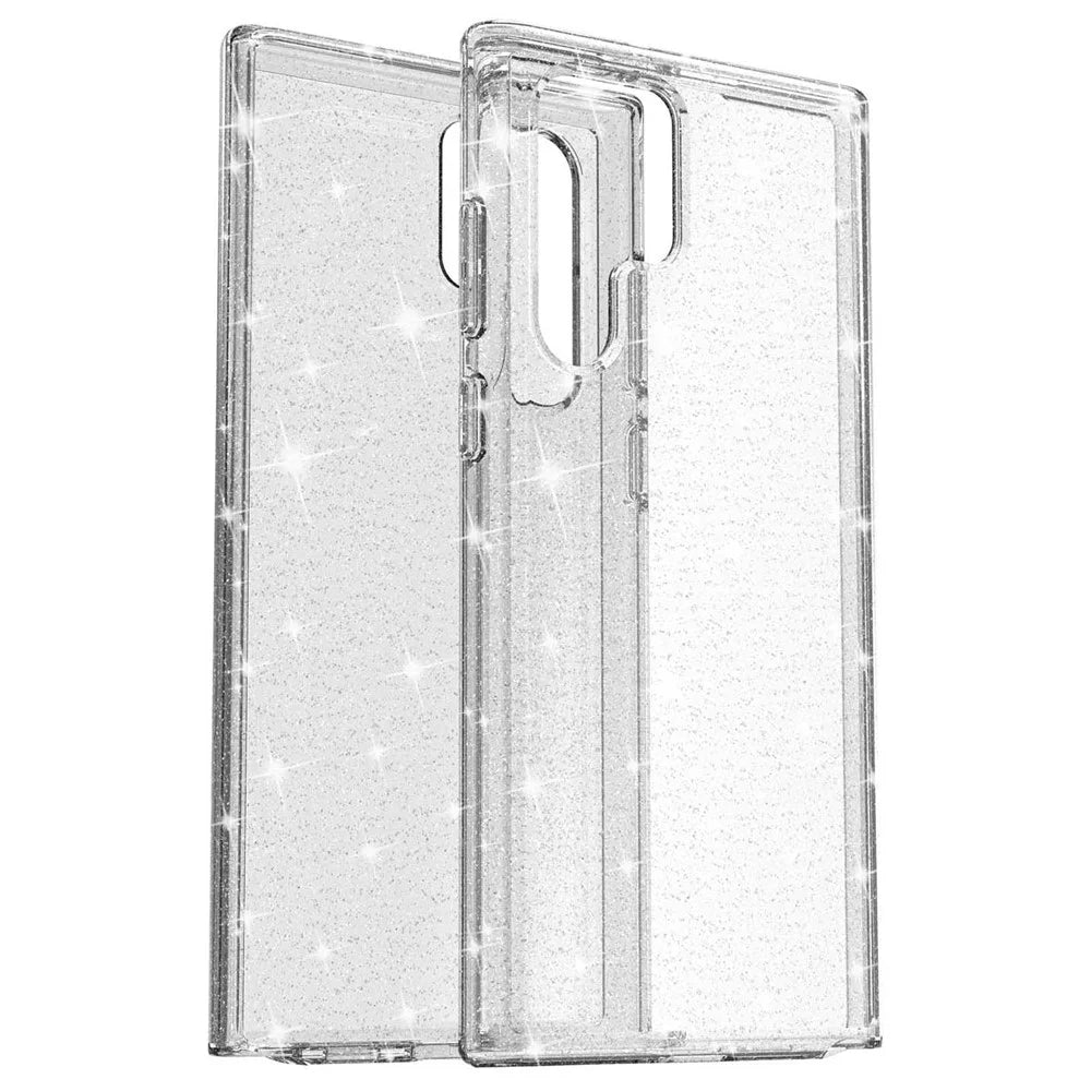 Glittering TPU + PC  Phone Case Transparent Design 3.0mm Thickened Shock-Resistant Hybrid Phone Protector for Samsung Galaxy S22 Ultra 5G - Transparent - 3