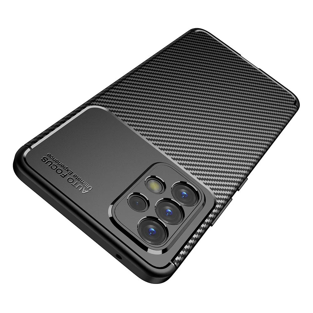 For Samsung Galaxy A53 5G Carbon Fiber Texture Soft TPU Shockproof Anti-Fingerprint Case - Black - 3