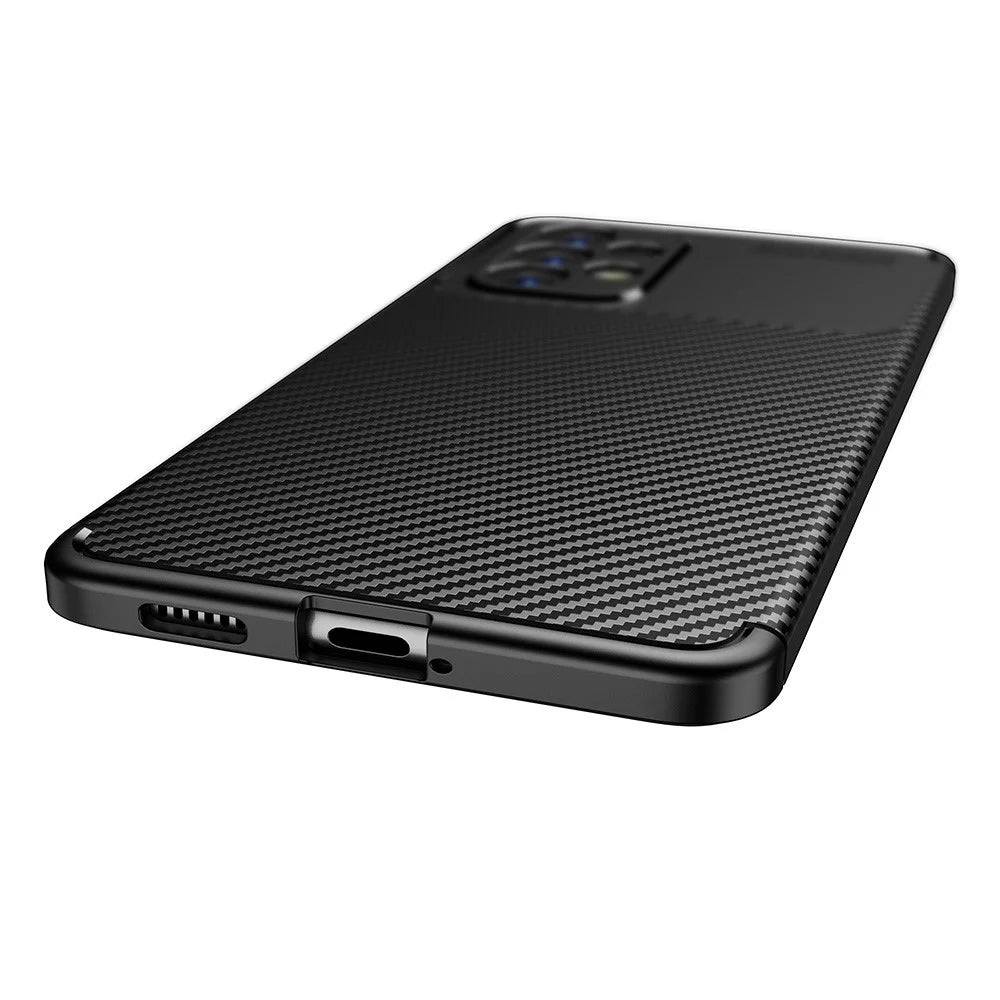 For Samsung Galaxy A53 5G Carbon Fiber Texture Soft TPU Shockproof Anti-Fingerprint Case - Black - 4