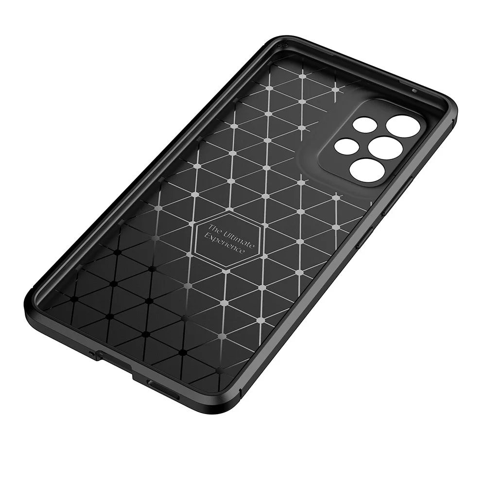 For Samsung Galaxy A53 5G Carbon Fiber Texture Soft TPU Shockproof Anti-Fingerprint Case - Black - 6