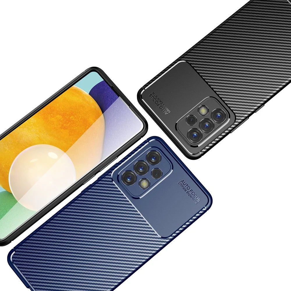 For Samsung Galaxy A53 5G Carbon Fiber Texture Soft TPU Shockproof Anti-Fingerprint Case - Black - 7