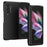 Shockproof PC Back Panel + TPU Hinge Flipping Phone Case Cover for Samsung Galaxy Z Fold3 5G - Black - 1