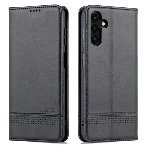 AZNS Drop-proof Auto-absorbed Wallet Design PU Leather Protective Phone Stand Cover Case for Samsung Galaxy A13 5G / A04s 4G (164.7mm) - Black - 1
