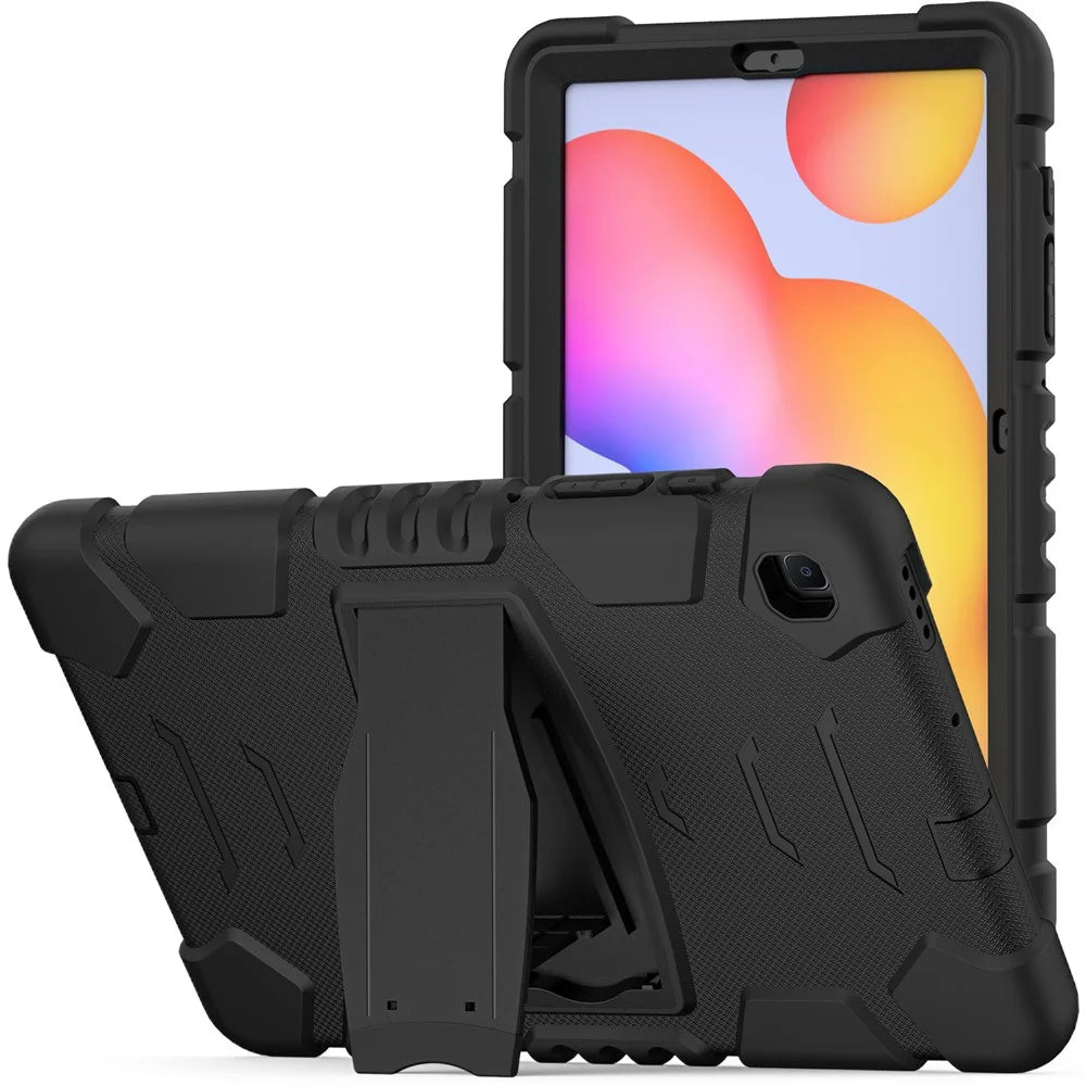 PC + Silicone Tablet Case Cover for Samsung Galaxy Tab S6 Lite (2024) P620 / S6 Lite (2022) / S6 Lite (2020) P610 / P615 - Black / Black - 2