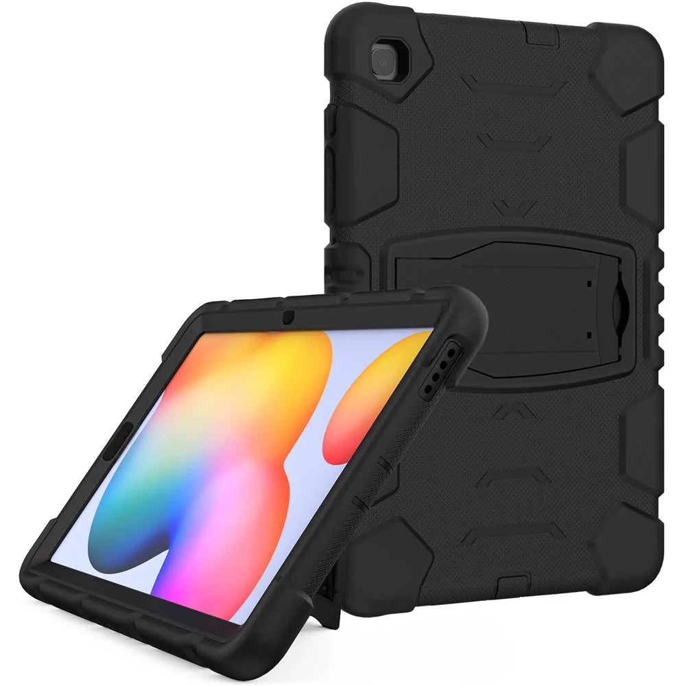 PC + Silicone Tablet Case Cover for Samsung Galaxy Tab S6 Lite (2024) P620 / S6 Lite (2022) / S6 Lite (2020) P610 / P615 - Black / Black - 4