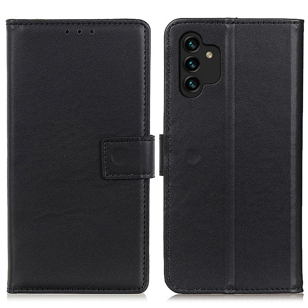 Shockproof Phone Cover For Samsung Galaxy A13 4G Stand Feature PU Leather Folio Flip Magnetic Phone Case with Wallet - Black - 1