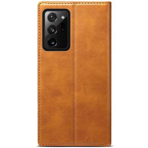 SUTENI Magnetic Auto Closing Folio Flip Leather Case Cover with Stand Wallet for Samsung Galaxy Note20 Ultra 5G - Khaki - 2