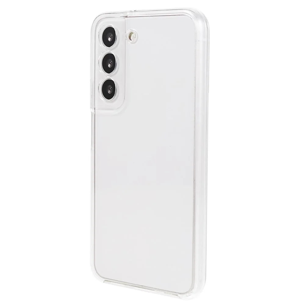 Scratch-resistant Phone Shell Clear 2-in-1 Hard PC Back+PET Front Cover+TPU Edge Hybrid Phone Case for Samsung Galaxy S22 5G - 4