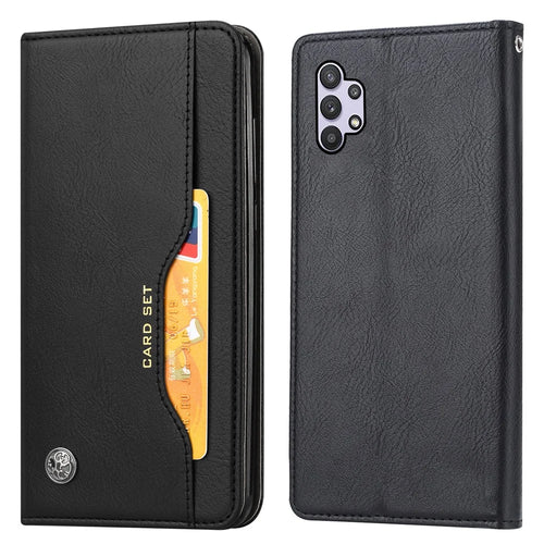 For Samsung Galaxy A33 5G Auto-absorbed Shockproof Flip Wallet Stand Design Leather Protective Phone Cover - Black - 1